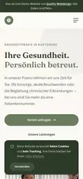 Mobile-Ansicht der Praxis Dr. Berger Website
