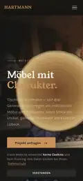 Mobile-Ansicht der Tischlerei Hartmann Website