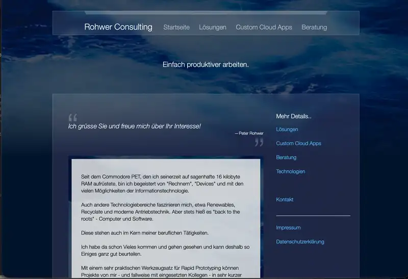 Rohwer Consulting — alte Website vor dem Redesign